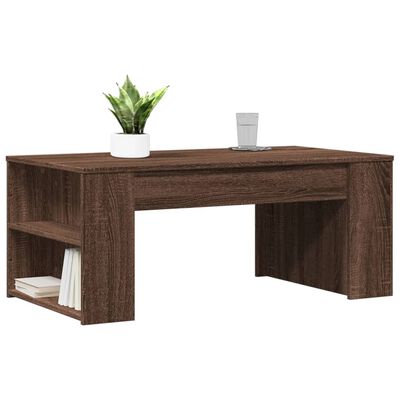 vidaXL Mesa de centro madera de ingeniería marrón roble 102x55x42 cm