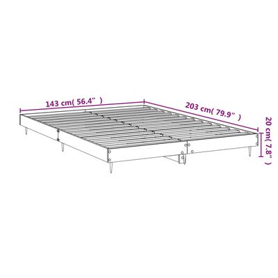 vidaXL Estructura de cama sin colchón madera roble ahumado 140x200 cm