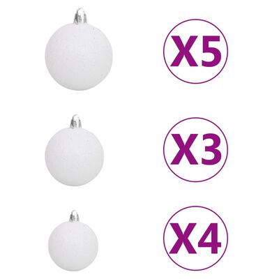 vidaXL Árbol de Navidad artificial con luces y bolas 620 ramas 180 cm