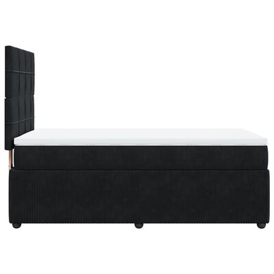 vidaXL Cama box spring con colchón cuero sintético negro 90x190 cm