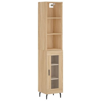 vidaXL Aparador de madera contrachapada roble Sonoma 34,5x34x180 cm