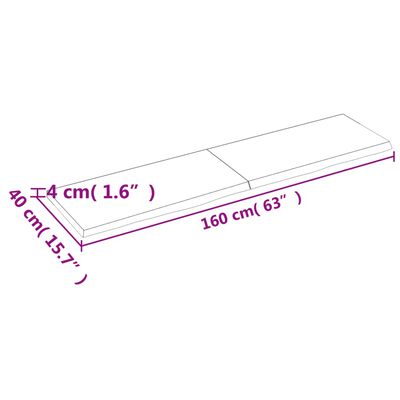 vidaXL Estante pared madera roble tratada marrón oscuro 160x40x(2-4)cm