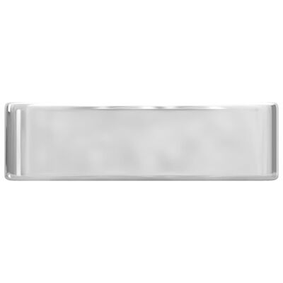 vidaXL Lavabo con orificio para grifo 48x37x13,5 cm cerámica plateado