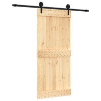 vidaXL Puerta corredera con herrajes madera maciza de pino 90x210 cm