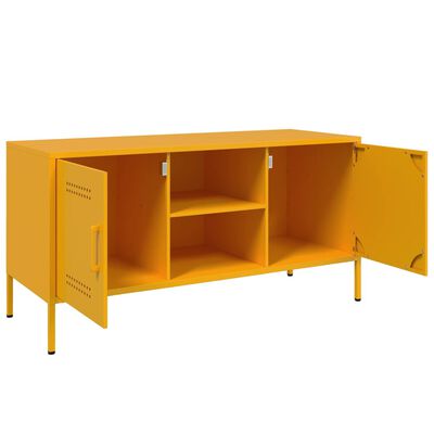 vidaXL Mueble de TV de acero amarillo mostaza 100,5x39x50,5 cm