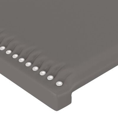 vidaXL Estructura de cama con cabecero cuero sintético gris 90x200 cm