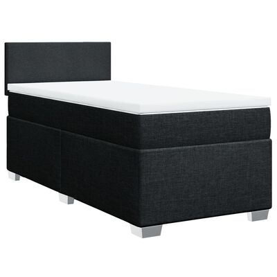 vidaXL Cama box spring con colchón tela negro 90x190 cm