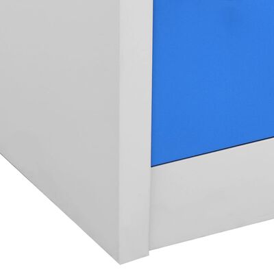 Armarios con taquilla 2 piezas Gris claro y azul 90x45x92,5 cm