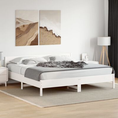 vidaXL Cama sin colchón madera maciza de pino blanca 180x200 cm