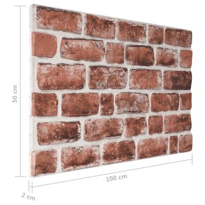 vidaXL Paneles de pared 3D diseño de ladrillo 10 uds EPS marrón oscuro