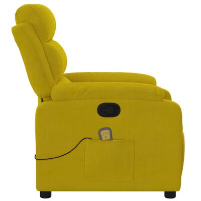 vidaXL Sillón de masaje reclinable de terciopelo amarillo