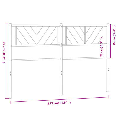 vidaXL Cabecero de metal blanco 135 cm