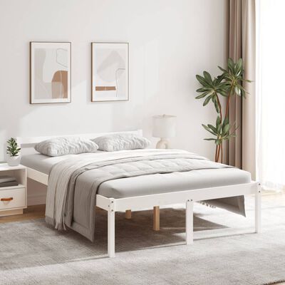 vidaXL Cama para personas mayores madera maciza pino blanca 120x200 cm