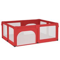 vidaXL Parque para bebés con 2 puertas tela Oxford rojo