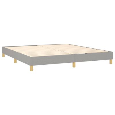 vidaXL Cama box spring con colchón tela gris claro 180x200 cm