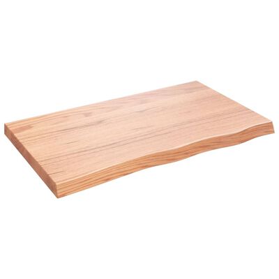 vidaXL Tablero mesa madera roble tratada marrón claro 100x60x(2-6) cm