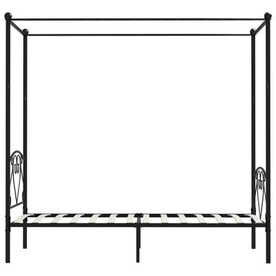 vidaXL Estructura cama con dosel sin colchón metal negro 100x200 cm