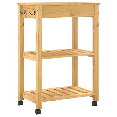 vidaXL Carrito de cocina MONZA madera maciza de pino 60x40x90 cm