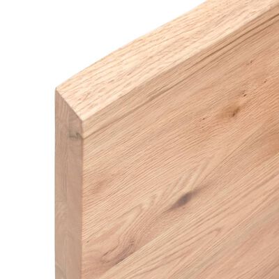 vidaXL Tablero mesa madera roble tratada marrón claro 220x40x(2-4) cm