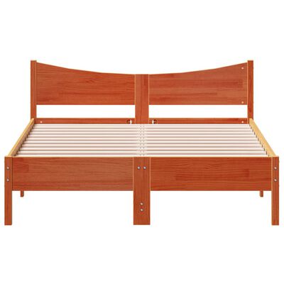 vidaXL Estructura de cama sin colchón madera maciza marrón 135x190 cm