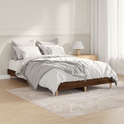 vidaXL Estructura de cama madera de ingeniería marrón roble 120x190 cm