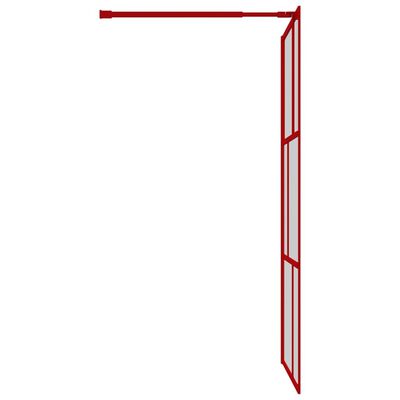 vidaXL Mampara puerta de ducha vidrio transparente ESG rojo 115x195 cm