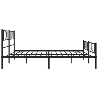 vidaXL Estructura cama sin colchón con estribo metal negro 180x200 cm