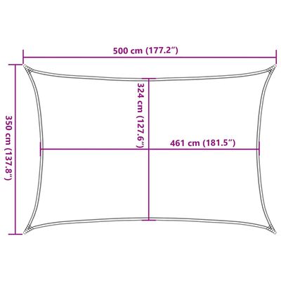 vidaXL Toldo de vela poliéster oxford 100% arena 5x3,5 m