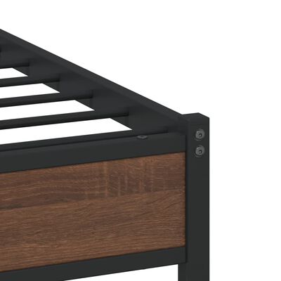 vidaXL Estructura de cama sin colchón metal marrón roble 120x190 cm