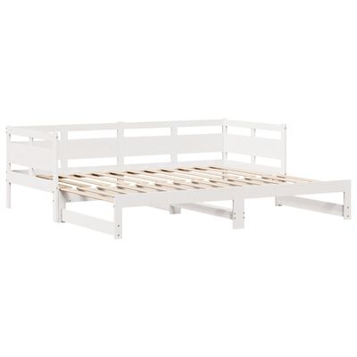 vidaXL Sofá cama nido con cajones madera maciza pino blanca 80x200 cm