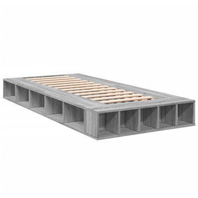 vidaXL Estructura de cama madera de ingeniería gris Sonoma 100x200 cm