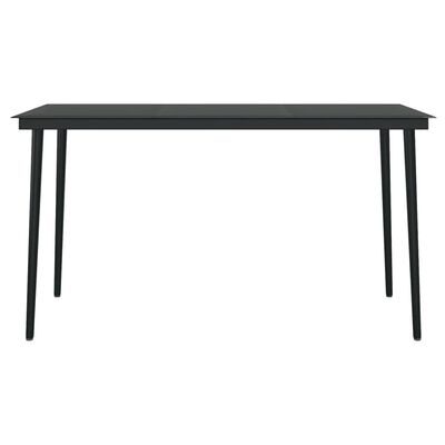 vidaXL Juego de comedor de jardín 7 piezas con cojines negro