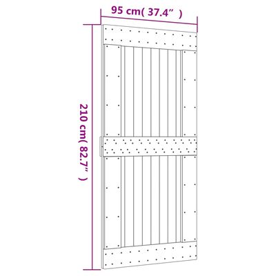 vidaXL Puerta corredera con herrajes madera maciza de pino 95x210 cm