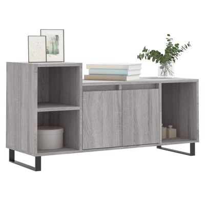 vidaXL Mueble de TV madera contrachapada gris Sonoma 100x35x55 cm