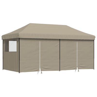 vidaXL Tienda de fiesta plegable Pop-Up con 4 paredes laterales taupe