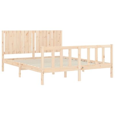 vidaXL Estructura de cama con cabecero madera maciza 160x200 cm