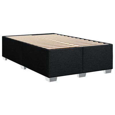 vidaXL Cama box spring con colchón tela negro 120x200 cm