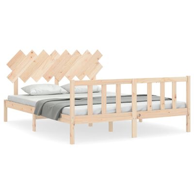 vidaXL Estructura de cama con cabecero madera maciza 160x200 cm