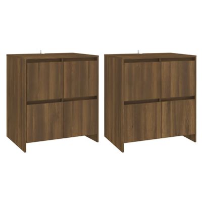 vidaXL Aparadores 2 uds madera de ingeniería marrón roble 70x41x75 cm