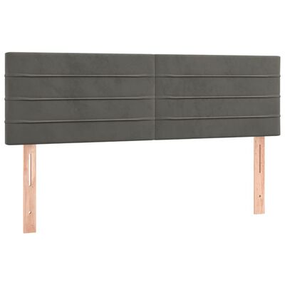 vidaXL Cabeceros 2 unidades terciopelo gris oscuro 72x5x78/88 cm