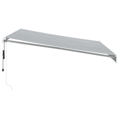 vidaXL Toldo retráctil automático gris antracita y blanco 400x350 cm