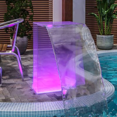 vidaXL Fuente de piscina con LED RGB acrílico 51 cm