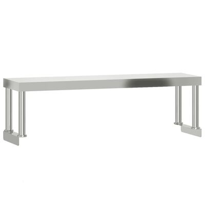 vidaXL Mesa de trabajo para cocina con estante acero inox 110x55x120cm