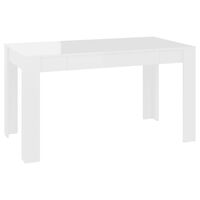 vidaXL Mesa de comedor de aglomerado blanco brillante 140x74,5x76 cm