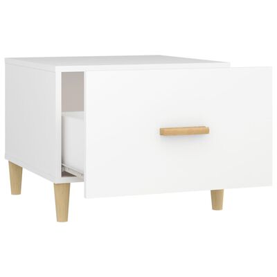 vidaXL Mesa de centro madera contrachapada blanco 50x50x40 cm