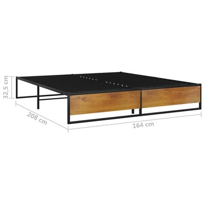 vidaXL Estructura de cama sin colchón metal negro 160x200 cm