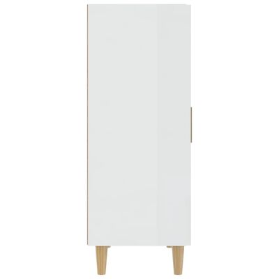 vidaXL Aparador de madera contrachapada blanco brillante 70x34x90 cm