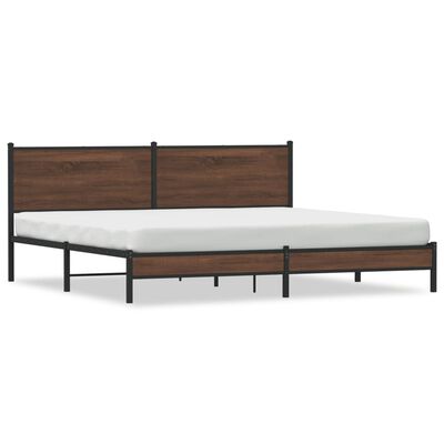 vidaXL Estructura de cama sin colchón metal roble marrón 200x200 cm