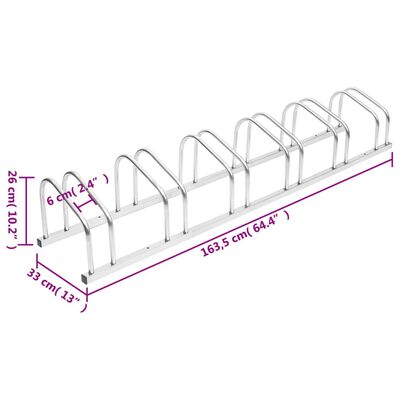 vidaXL Bicicletero para 6 bicicletas acero galvanizado