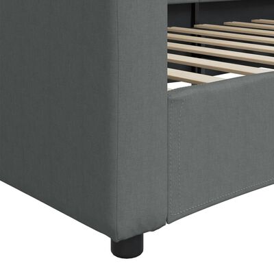 vidaXL Sofá cama sin colchón tela gris oscuro 100x200 cm